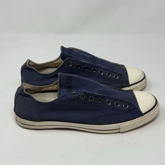 Converse John Varvatos Sneakers Mens 9 Blue Canvas Slip On Low Top Shoes - Picture 3 of 16